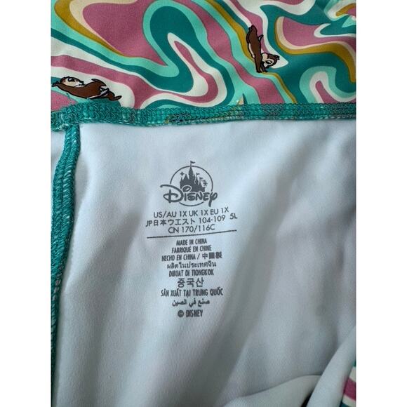 "DISNEY" Leggings Chip & Dale Swirl Multicolor SZ 1X Workout Gym Exercise Yoga - Picture 5 of 12